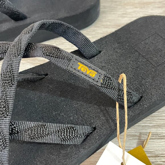 New Teva Sandals 8 Olowahu Strappy Mix B Black on Black NWT - Picture 7 of 16